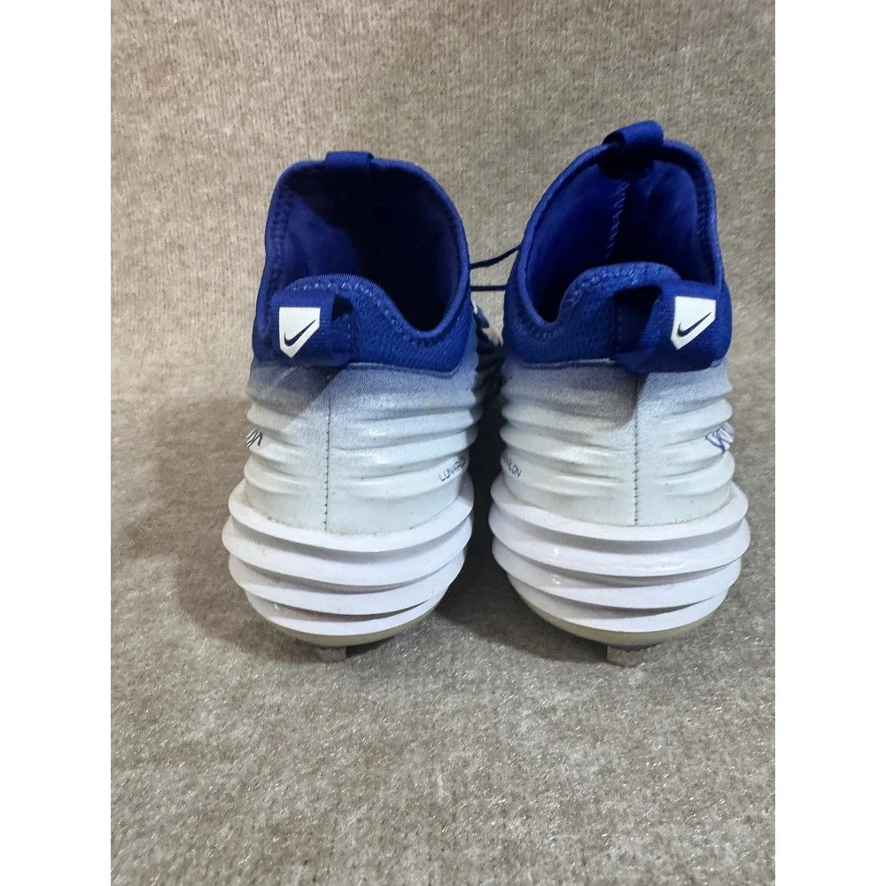 Nike Lunar Trout 2 Baseball Cleats Mens 11.5 Blue White Metal Spike Shoes